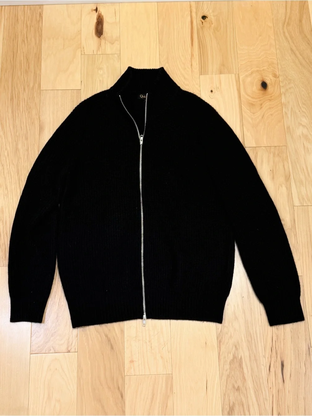 Quince Men’s Mongolian Cashmere Fisherman Full Zip Sweater